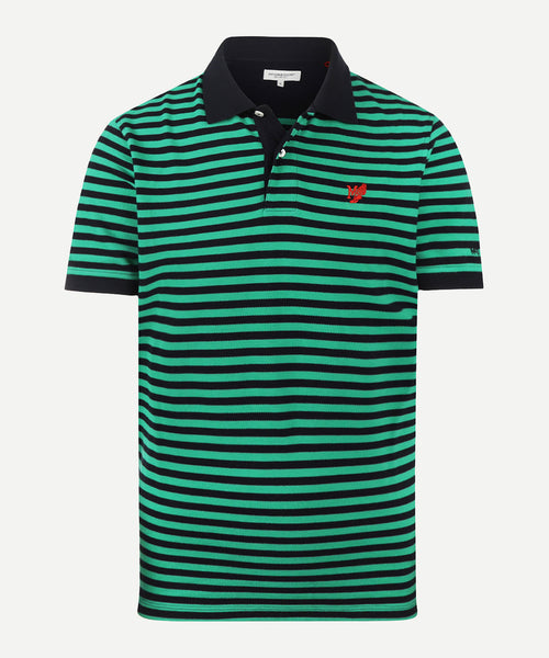 Striped Piqué Polo | Medium Green