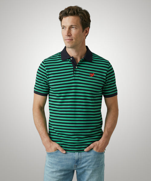 Striped Piqué Polo | Medium Green
