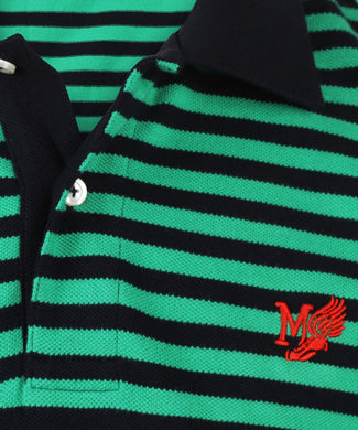 Striped Piqué Polo | Medium Green
