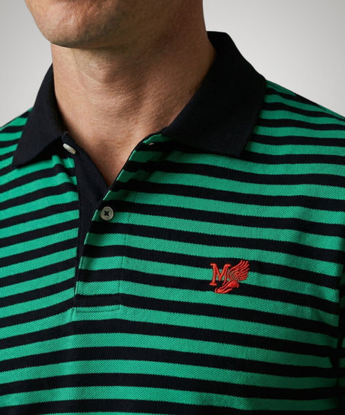 Striped Piqué Polo | Medium Green