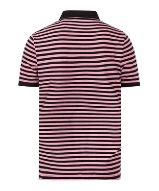 Striped Piqué Polo Shirt | Pink