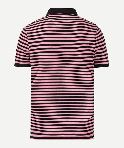 Striped Piqué Polo Shirt | Pink