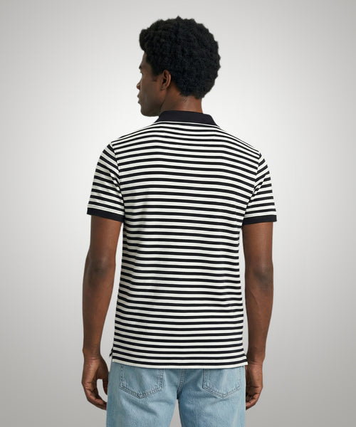 Piqué Polo Stripe | Off White