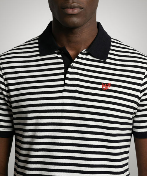 Piqué Polo Stripe | Off White