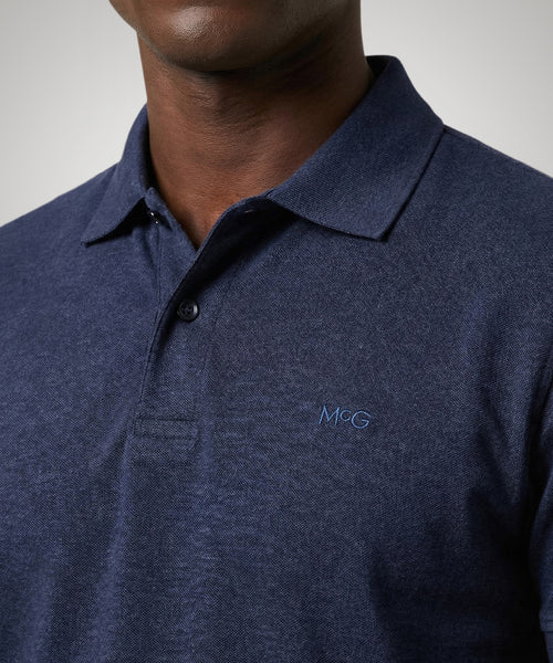 Jersey Polo Mélange | Medium Blue