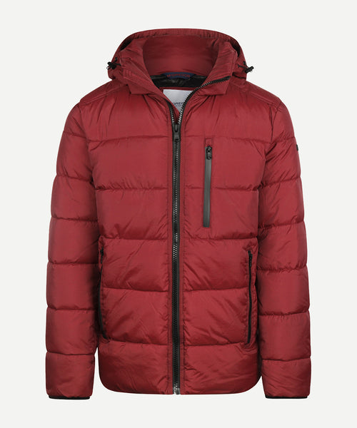 Hooded Bomber Jacket | Burgundy