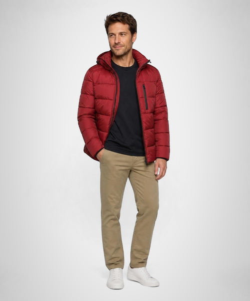 Hooded Bomber Jacket | Burgundy