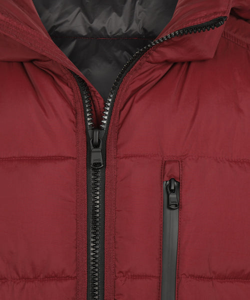 Hooded Bomber Jacket | Burgundy