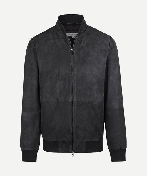 Suede Bomber Jacket | Navy