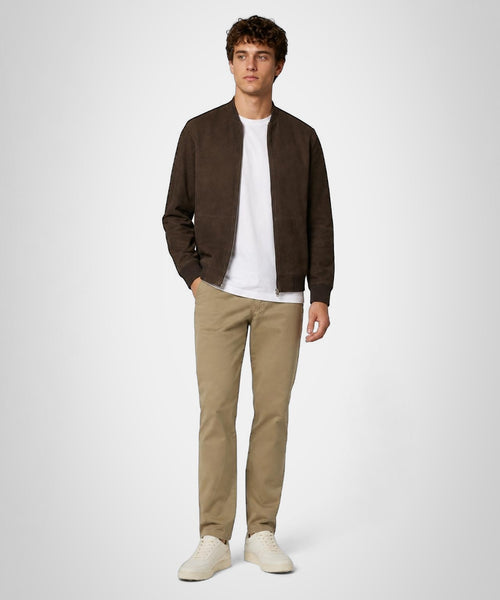 Suede Bomber Jacket | Chocolate Brown