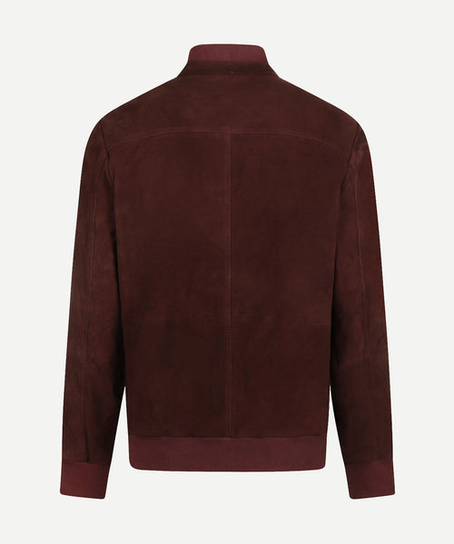 Suede Bomber Jacket | Burgundy