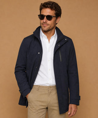 Hooded Raincoat | Navy