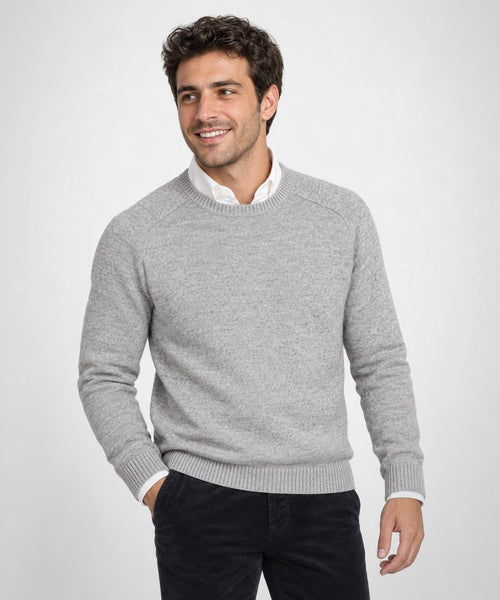 Trui Lamswol Ronde Hals | Medium Grey Melange