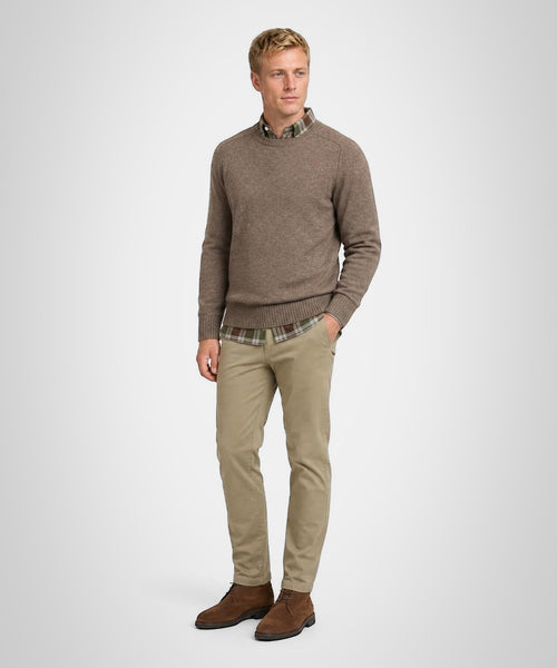 Trui Lamswol Ronde Hals | Chocolate Brown