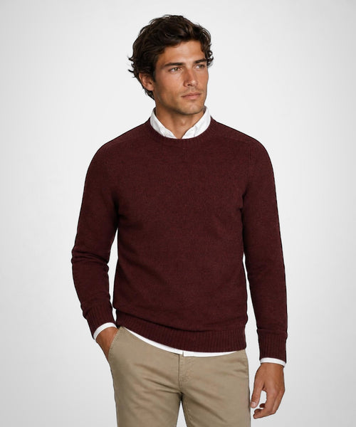 Trui Lamswol Ronde Hals | Burgundy