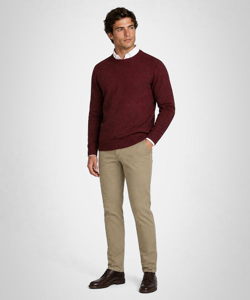 Trui Lamswol Ronde Hals | Burgundy