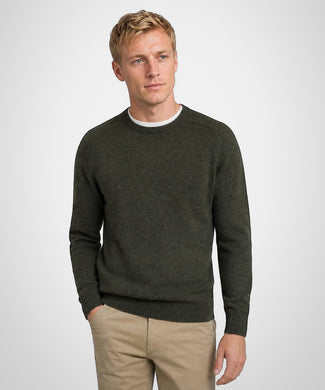 Trui Lamswol Ronde Hals | Dark Olive
