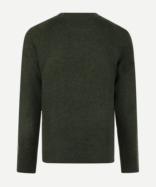 Trui Lamswol Ronde Hals | Dark Olive