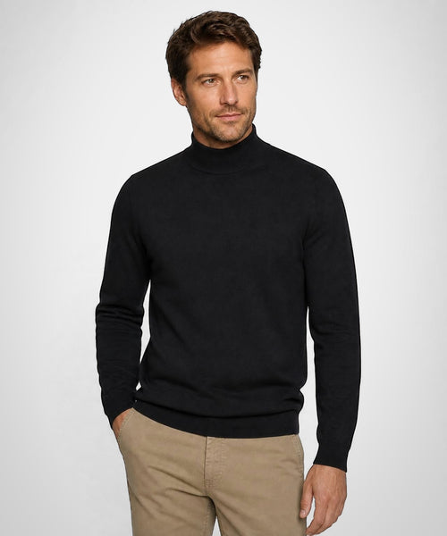 Trui Katoen-Kasjmier Col | Navy
