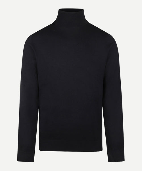 Trui Katoen-Kasjmier Col | Navy