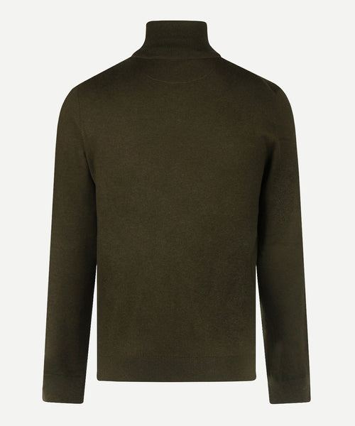 Trui Katoen-Kasjmier Col | Dark Olive