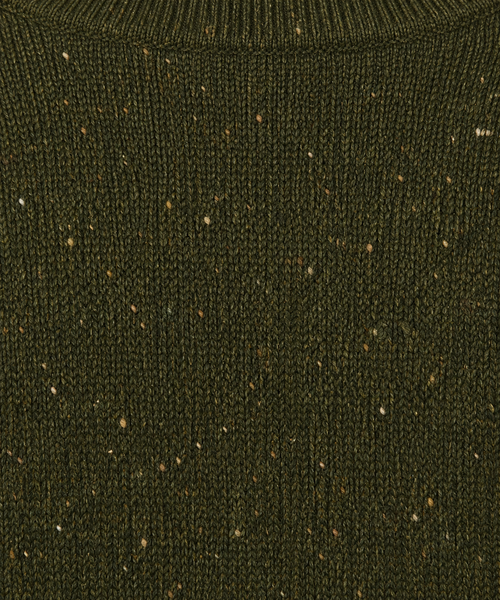 Fishermans Zip Mock Trui Wol | Dark Olive