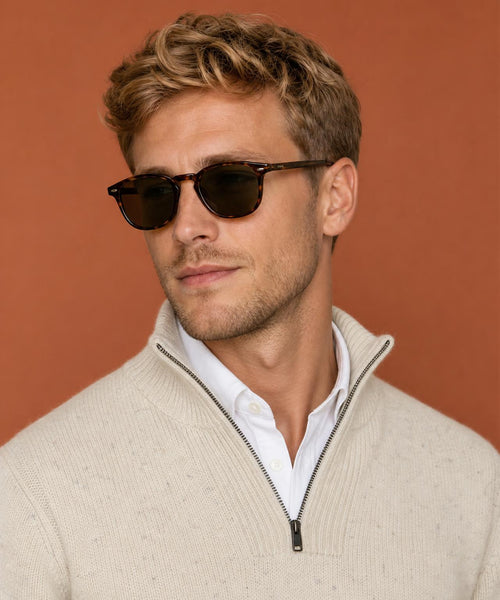 Fisherman's Zip Mock Wool Sweater | Stone