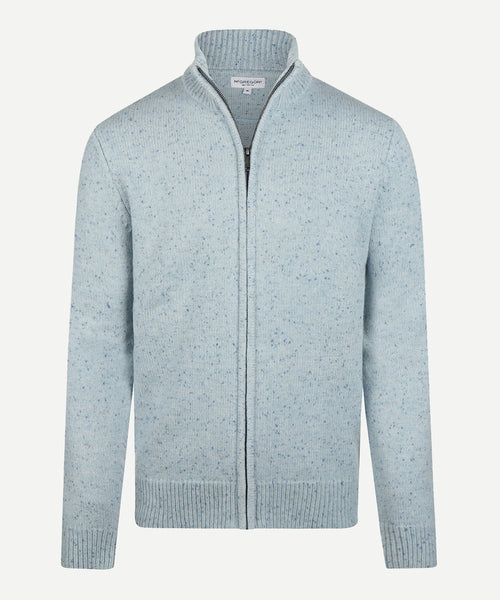 Fisherman's Zip-Through Wool Vest | Light Blue