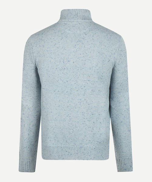 Fisherman's Zip-Through Wool Vest | Light Blue
