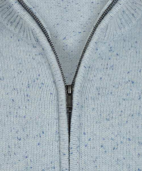 Fisherman's Zip-Through Wool Vest | Light Blue