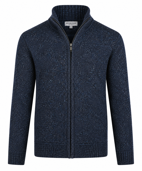 Fishermans Zip Thru Vest Wol | Navy