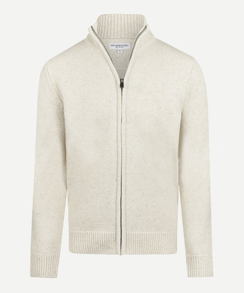 Fisherman's Zip-Through Wool Vest | Stone