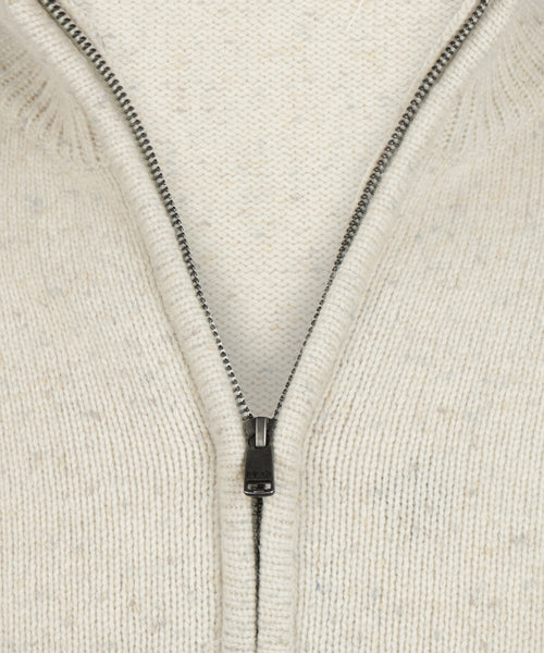 Fisherman's Zip-Through Wool Vest | Stone