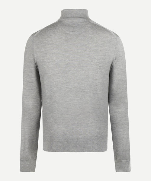 Fine Merino Zip Thru Vest | Medium Grey Melange