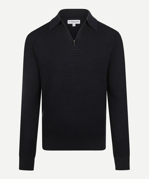 Structured Polo Trui Katoen-Kasjmier | Navy