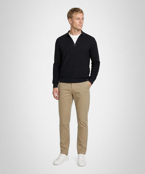 Structured Polo Trui Katoen-Kasjmier | Navy