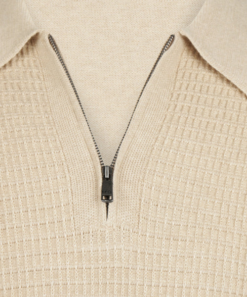 Structured Polo Trui Katoen-Kasjmier | Sand