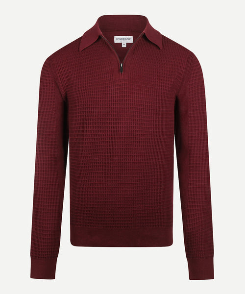 Structured Polo Trui Katoen-Kasjmier | Burgundy