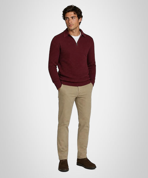 Structured Polo Trui Katoen-Kasjmier | Burgundy