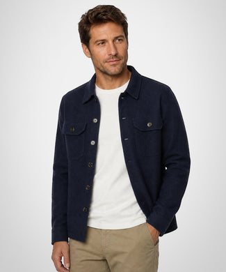 Button Vest Wolblend | Navy