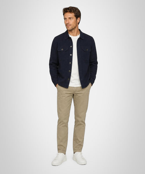 Button Vest Wolblend | Navy
