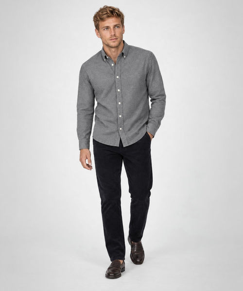 Overhemd Stretch Piqué | Medium Grey Melange