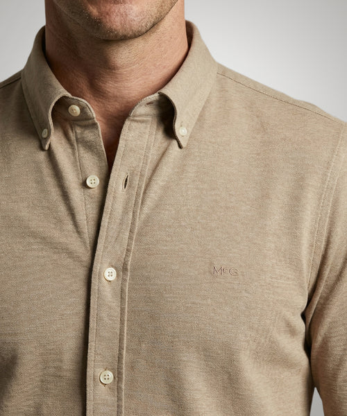 Overhemd Stretch Piqué | Sand