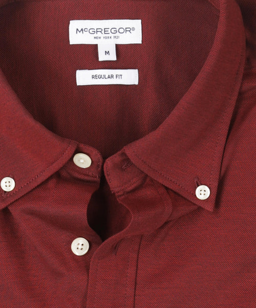 Overhemd Stretch Piqué | Burgundy