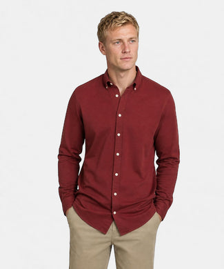 Overhemd Stretch Piqué | Burgundy