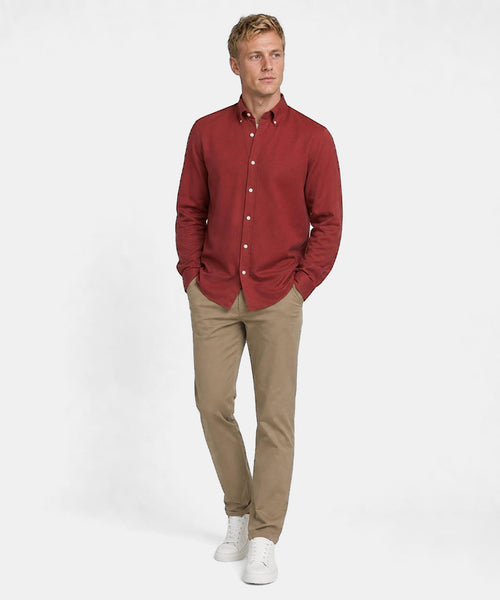 Overhemd Stretch Piqué | Burgundy