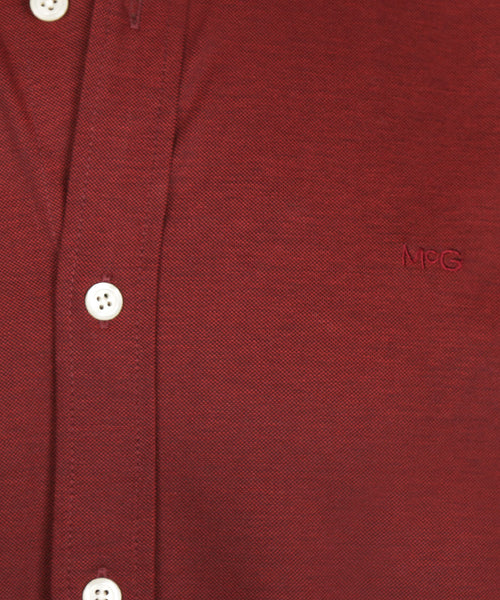 Overhemd Stretch Piqué | Burgundy