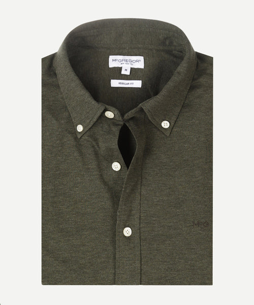 Overhemd Stretch Piqué | Dark Olive