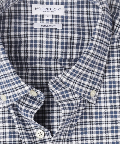 Overhemd Stretch Oxford Ruit | Navy
