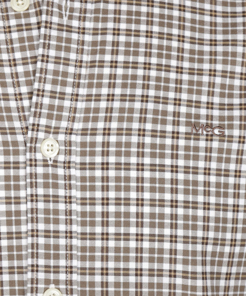 Overhemd Stretch Oxford Ruit | Chocolate Brown